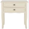 SAFAVIEH Home Collection  Lori Barley End Table with Two Storage Drawers, French Farmhouse Accent Table, Scalloped Apron Design, Fully Assembled (AMH6576E) view 1