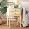 SAFAVIEH Home Collection  Lori Barley End Table with Two Storage Drawers, French Farmhouse Accent Table, Scalloped Apron Design, Fully Assembled (AMH6576E) view 2