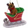 Brussels Griffon Sleigh Ride Christmas Ornament Red - Delightful! view 1