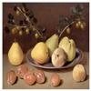 Still Life of Pears by Jacob Samuel Beck Accent Tile Mural Kitchen Bathroom Wall Backsplash Behind Stove Range Sink Splashback One Tile 8"x6" Ceramic, Glossy view 1