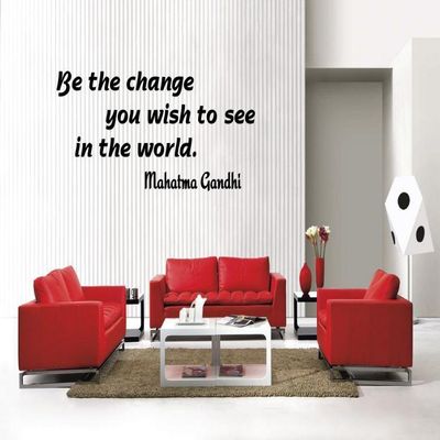 Newclew Be the change you wish to see Mahatma Gandhi removable Vinyl Wall Decal Home Dcor Large