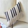 Decorbox Piano Keyboard Simple Music Throw Pillow Case Decor Cushion Covers Oblong 20*12 Inch Beige Cotton Blend Linen view 3
