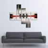 Wieco Art Stretched and Framed 100% Hand-Painted Modern Canvas Wall Art Decor Perfect White Lines Home Decoration Abstract Oil Paintings on Canvas 5pcs/Set view 3