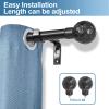 Urbanest Classic Forged Iron Hammered Ball Window Drapery Rod Set (Black, 48"-84") view 2