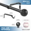 Urbanest Classic Forged Iron Hammered Ball Window Drapery Rod Set (Black, 48"-84") view 3