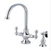 Kingston Brass KS1761ALBS Vintage Classic Kitchen Faucet with Brass Sprayer, 7-7/8-Inch, Polished Chrome view 1