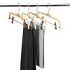 RoyalHanger Wood Hangers 10-Pack, Pants Hangers Skirt Hangers Wooden Hangers with 2 Adjustable Clips, Natural Finish view 2