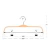 RoyalHanger Wood Hangers 10-Pack, Pants Hangers Skirt Hangers Wooden Hangers with 2 Adjustable Clips, Natural Finish view 3