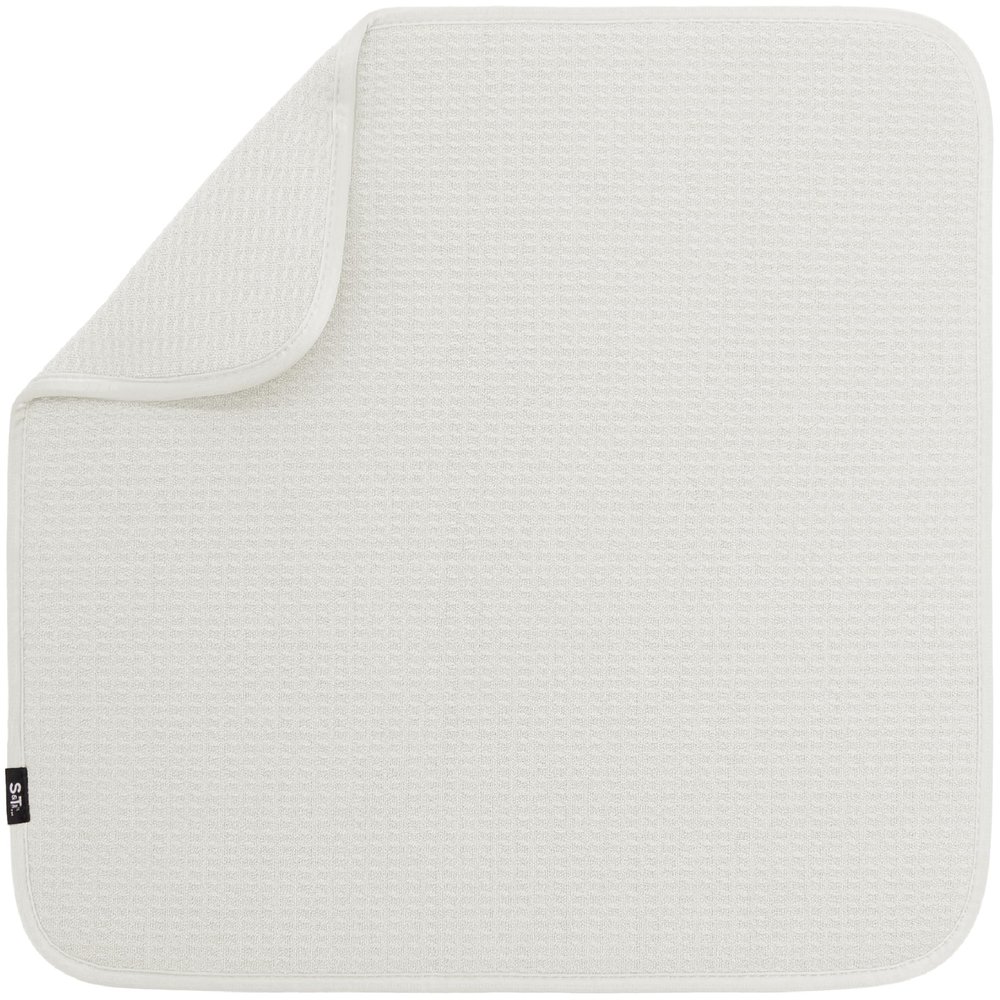 S&T INC. Dish Drying Mat, 16 x 18, Absorbent Microfiber Kitchen Counter Mat, Dish Drying Pad for Dishes, Utensils, Pots and Pans, Large, Cream