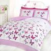 Rapport Home Art Pink & White Butterflies Single Duvet Cover Set, Cotton & Polyester, Pink, Double view 2