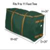 Covermates Keepsakes Christmas Tree Rolling Cinch Bag  Heavy-Duty Polyester Holiday Storage with Wheels, Reinforced Handles & Cinch Straps  Durable Christmas Tree Storage Solution, Green view 3