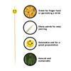 BambooMN 4" Decorative Yellow Smiley Smile Face Cocktail Sandwich Fruit Cupcake Bamboo Skewer Picks for Any Party, 100 Pieces view 3