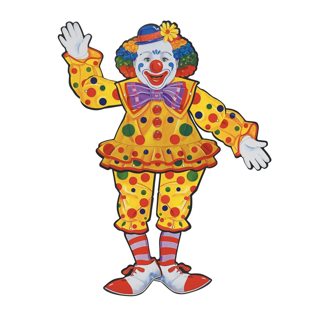Beistle Jointed Circus Clown Decoration