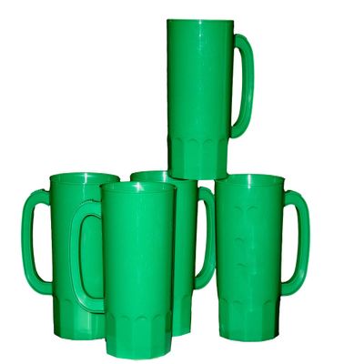 Talisman, Plastic Beer Mugs, 32 Ounce, Pack 8, Color Green