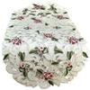 Doily Boutique Table Runner Embroidered with Light Pink Cutwork Roses, Size 70 x 15 inches view 1