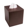DACASSO Leather Tissue Box Cover - Luxury Leather Tissue Box Cover for Square Tissue Box - Elegant Tissue Cover & Sophisticated Office Decor - (Brown) view 1