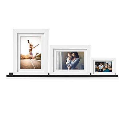 Wallniture Denver 46" Black Floating Shelf for Wall Collage, Picture Ledge Shelf for Living Room Decor