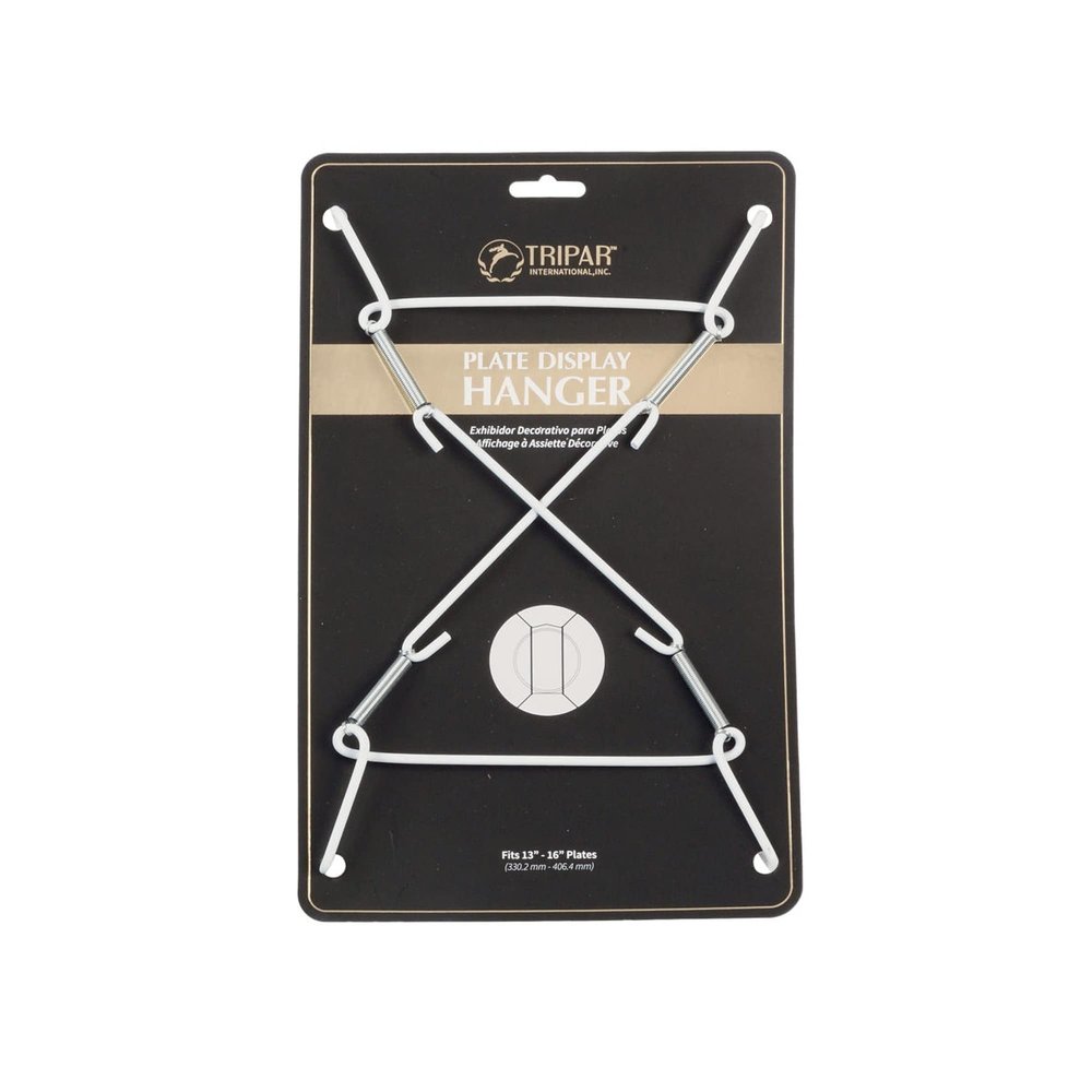 TRIPAR 13-16-Inch White Plate Wire Wall Super Plate Hanger