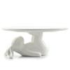 LA JOLIE MUSE Cupcake Stand, Easter Decorations, Ceramic Dessert Plates for Eggs and Cookies, Bunny Candy Dish Gifts, 8.3 Inch White view 1