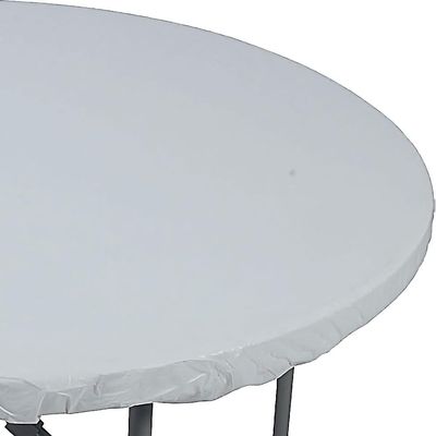Elegant White Fitted Round Tablecloth - 60" (1 Pc.) - Premium Plastic Material - Perfect for Events & Home Decor