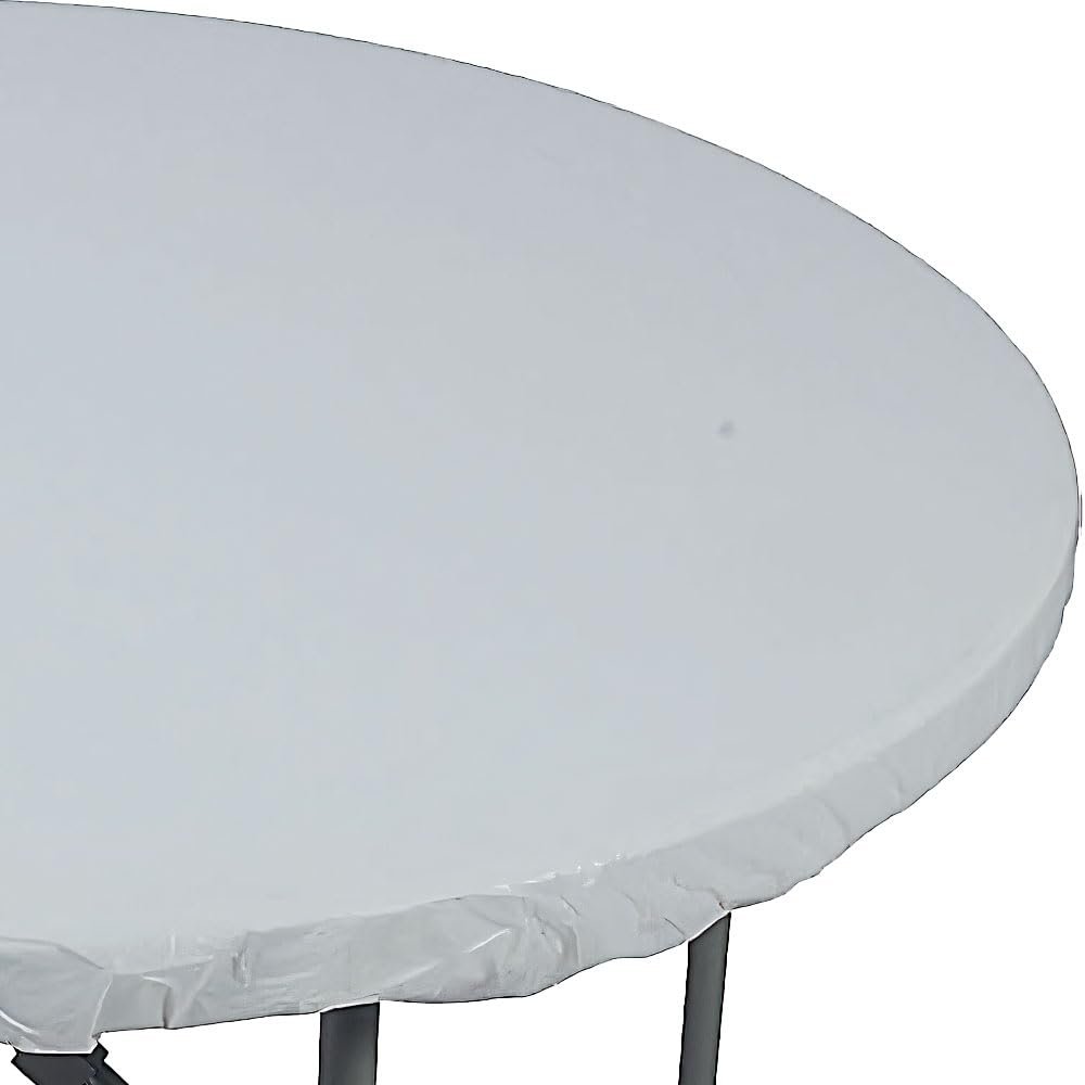 Elegant White Fitted Round Tablecloth - 60" (1 Pc.) - Premium Plastic Material - Perfect for Events & Home Decor