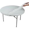 Elegant White Fitted Round Tablecloth - 60" (1 Pc.) - Premium Plastic Material - Perfect for Events & Home Decor view 3