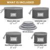Fine China Storage - Set of 4 Quilted Cases for Dinnerware Storage. Sizes: 12" - 10" - 8" and 7" Wide - Gray - 48 Felt Plate Separators Included view 2