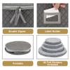Fine China Storage - Set of 4 Quilted Cases for Dinnerware Storage. Sizes: 12" - 10" - 8" and 7" Wide - Gray - 48 Felt Plate Separators Included view 4
