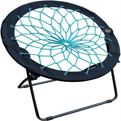 Zenithen Foldable 32" Bunjo Bungee Chair, Teal (Pack of 1) - Lightweight Collapsible Seating for Teens, Adults, Dorms, Bedrooms, Camping & Gaming - 225lb Capacity Portable Seat