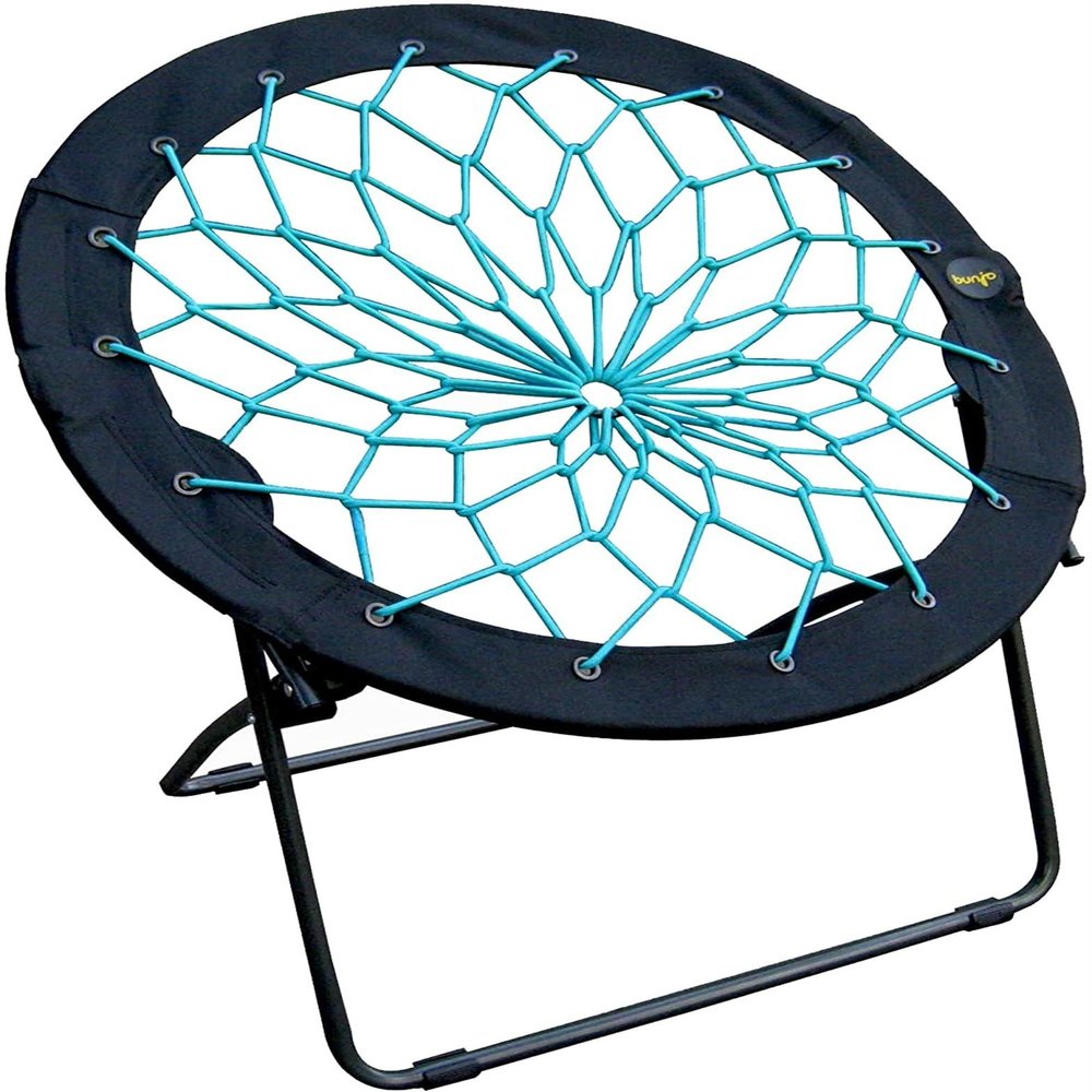 Zenithen Foldable 32" Bunjo Bungee Chair, Teal (Pack of 1) - Lightweight Collapsible Seating for Teens, Adults, Dorms, Bedrooms, Camping & Gaming - 225lb Capacity Portable Seat