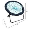 Zenithen Foldable 32" Bunjo Bungee Chair, Teal (Pack of 1) - Lightweight Collapsible Seating for Teens, Adults, Dorms, Bedrooms, Camping & Gaming - 225lb Capacity Portable Seat view 3