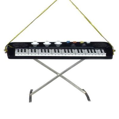 Broadway Gifts Electric KeyboardChristmas Tree Ornament Decoration, Metal , 3 inches