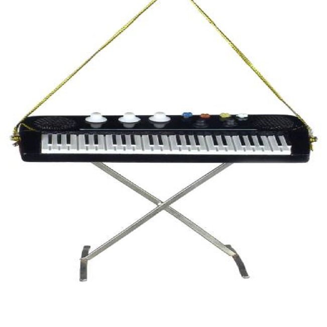 Broadway Gifts Electric KeyboardChristmas Tree Ornament Decoration, Metal , 3 inches