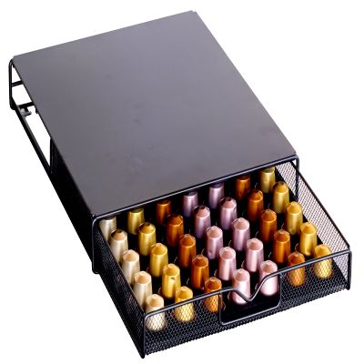 Deco Brothers OriginalLine Pod Holder Mesh Drawer, 56 Nespresso Capsule Organizer, Black