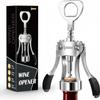 IPOW Wine Opener, Zinc Alloy Wine Bottle Opener, Wing Corkscrew Heavy Duty, Manual Multifunctional Cork Screw for Waiter, Silver view 1