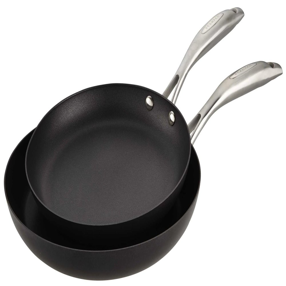 Scanpan Pro IQ 2 piece Nonstick Fry Pan Set (Included 9.5" & 11" Fry Pans) - Compatible with All Cooktops, Induction Ready, Metal Utensil Safe, Oven Safe to 500F, Dishwasher Safe