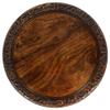 Solid Wood Accent End Table - Hand Carved Vintage Boho Folding Side Table - Small Spaces Entryway Farmhouse Living Room Bedside - No Tools Assembly -18x18 Round - Jaipur Antique Brown -Cotton Craft view 4