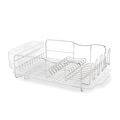 Polder Advantage 3-Piece Stainless Steel Dish Rack, Kitchen Organization and Storage, Dish Drying Rack for Kitchen Counter, 20.3" x 13.8" x 6.3"