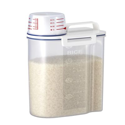 Asvel 7509 Rice Container Bin with Pour Spout Plastic Clear 2KGWhite