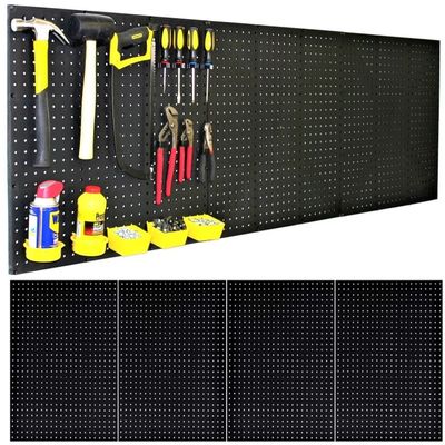 WallPeg Pegboard Kit - 4 Each 24"x16" Peg Board Panels - Made in USA - Mounted Size is 64" x 24" Pegboards Wall Organizer for Walls Home, Garage Tool Storage, Office Organization, Kitchen, Craft Room