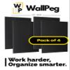 WallPeg Pegboard Kit - 4 Each 24"x16" Peg Board Panels - Made in USA - Mounted Size is 64" x 24" Pegboards Wall Organizer for Walls Home, Garage Tool Storage, Office Organization, Kitchen, Craft Room view 2