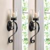 2 Black Iron Artisanal Sconce Wall Mount Hurricane Garden Candle Holder Set Pair by sallyashop view 1