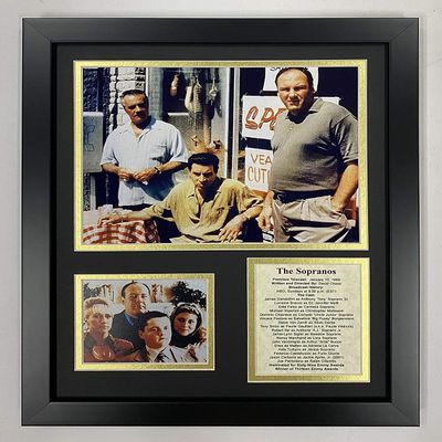 Legends Never Die The Soprano's- American Drama Series About The Mob Collectible | Framed Photo Collage Decor - 12"x15" (16173U) Black