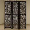 3 Panel Double Sided Swirl Roon Screen Divider, Black view 1