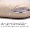 Edomi Buckwheat Neck Pillow for Sleeping U Shaped Pillow Cooling Travel Head Support Pillow for Neck Pain Relief Side Sleepers Buckwheat Hulls Concealed Zipper (12x12 inch, Light-tan) view 4