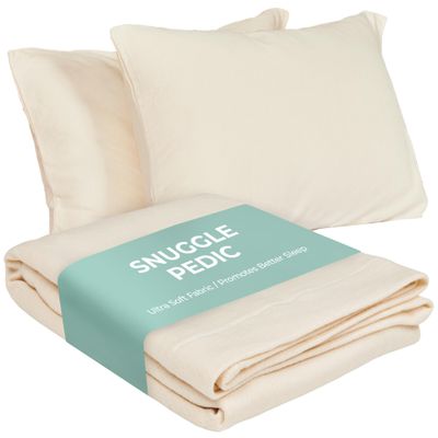Snuggle-Pedic Pillow Case - Standard 20" x 26" White Pillow Cases w/Breathable Stretch Knit Cotton