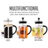 OVENTE French Press Coffee Maker, 34oz Heat Resistant Borosilicate Glass, BPA-Free Brewing Pot with 4-Level Filter System and Stainless Steel Plunger for Cold Brew Coffee, Tea and More, Clear FGC34T view 3