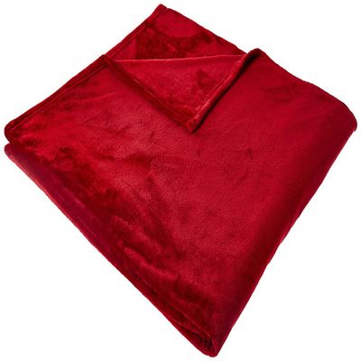 Elegant Comfort Micro-Fleece Ultra Plush Luxury Solid Blanket, King, Burgundy