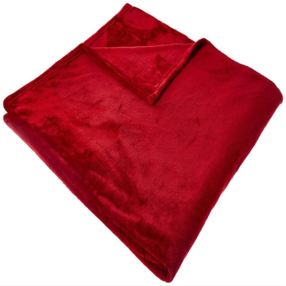 Elegant Comfort Micro-Fleece Ultra Plush Luxury Solid Blanket, King, Burgundy