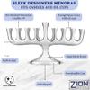 Zion Judaica Stunning Sleek Designers Menorah for Hanukkah High Polished Traditional Candle and Oil Chanukiah Classic Chanukah Minorah view 4